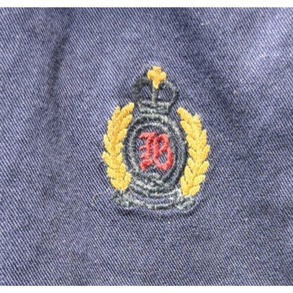 Vintage 80s Bugle Boy Company Navy Blue Button Down Shirt Mens XXL Crest Logo - Picture 3 of 7